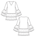 mini ruffle sewing pattern sketch