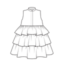MD Mommy and Me Sleeveless Ruffled Mini Dress Sewing Pattern