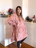 pink wearable blanket pattern