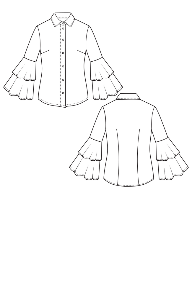 shirt sewing pattern sketch