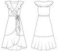 wrap dress sewing pattern sketch