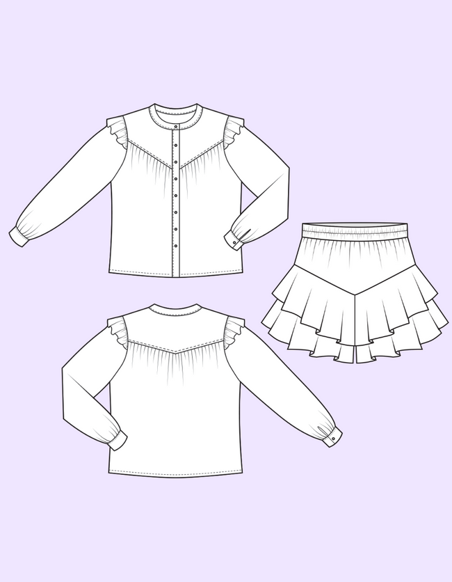 LUNA - Girls Two Piece Set Sewing Pattern 2-10 years