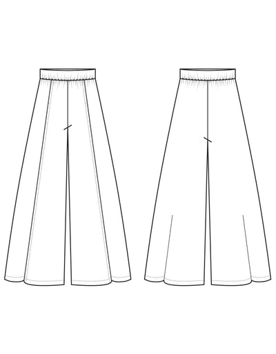 wide leg pants pattern sketch