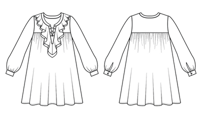 babydoll dress sewing pattern sketch