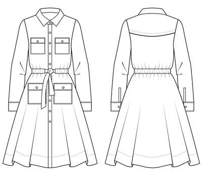 skater dress pattern sketch