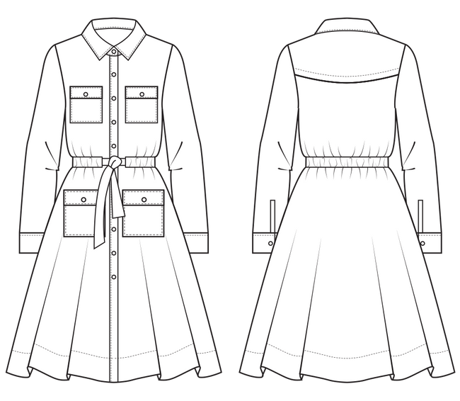 This Skater Dress Pattern Is About to Be Your Favorite Denim Dress This Skater Dress Pattern Is About to Be Your Favorite Denim Dress
