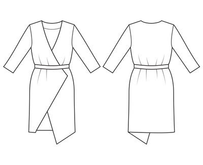 wrap dress sewing pattern sketch